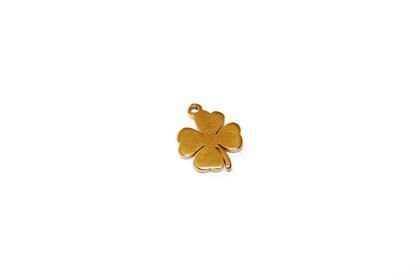 Berloque Trevo Aço Dourado 10mm