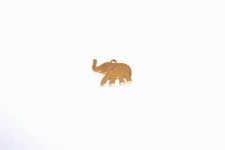 Berloque Elefante Aço Dourado