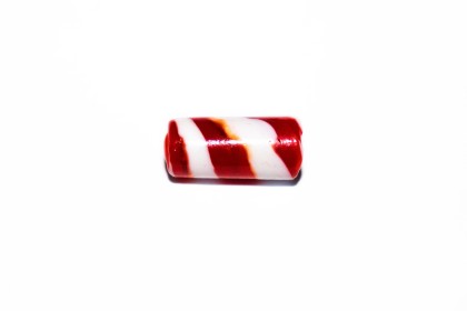 Murano Tubo 22mm Vermelho c/ Branco