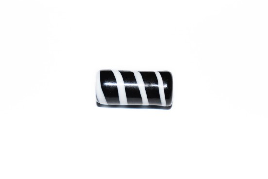 Murano Tubo 25mm Preto c/ Branco
