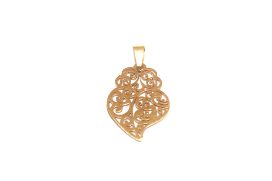 Pendente Coração de Viana Aço Dourado