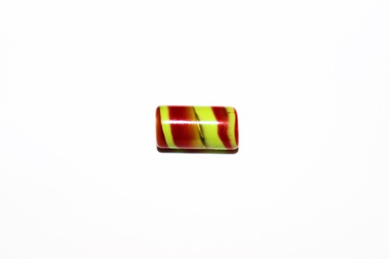 Murano Tubo 21mm Verde c/ Vermelho